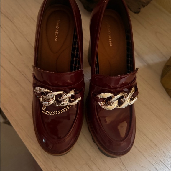 ANTONIO MELANI Burgundy Heeled Loafers - Picture 6 of 9
